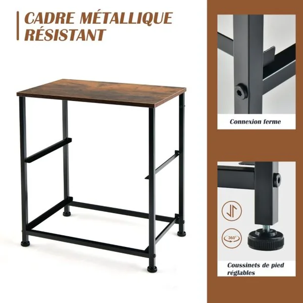Table de Chevet Industrielle Table de nuit avec 2 Troirs en Tissu Bout de Canapé Cadre Méta pour Chambre Salon Bureau 45 x 30 x 51 cm