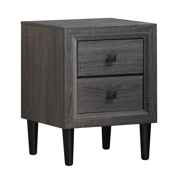 Table de Chevet Moderne avec 2 Tiroirs 40 x 39,5 x 55 CM Table de Nuit avec Pieds en Bois Massif et Poignées