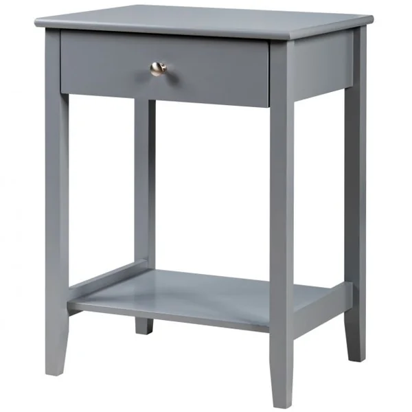 Table de Chevet à 2 Niveaux avec 1 Tiroir Table d'Appoint de Style Moderne Girs