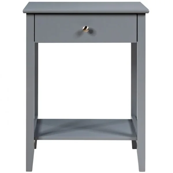 Table de Chevet à 2 Niveaux avec 1 Tiroir Table d'Appoint de Style Moderne Girs