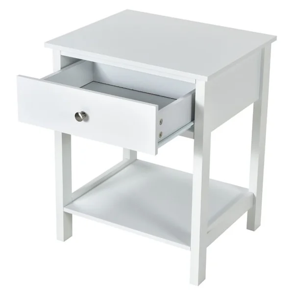Table de Chevet à 2 Niveaux Style Moderne Simple 48 x 40 x 58 CM Marron