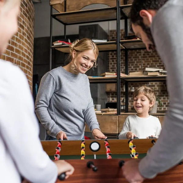 Table de Jeu Combo 4 en 1 Table de Baby-Foot Billard Ping-Pong Hockey Accessoires Complets Table de Jeux Multiples pour Enfants et Adultes