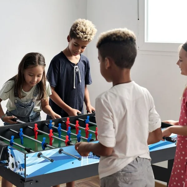 Table de Jeux 15 en 1 Combinée Kit Combiné de Basket et de Baby-foot Hockey Billard Ping-pong Bowling Jeu de Palets Échecs Dames