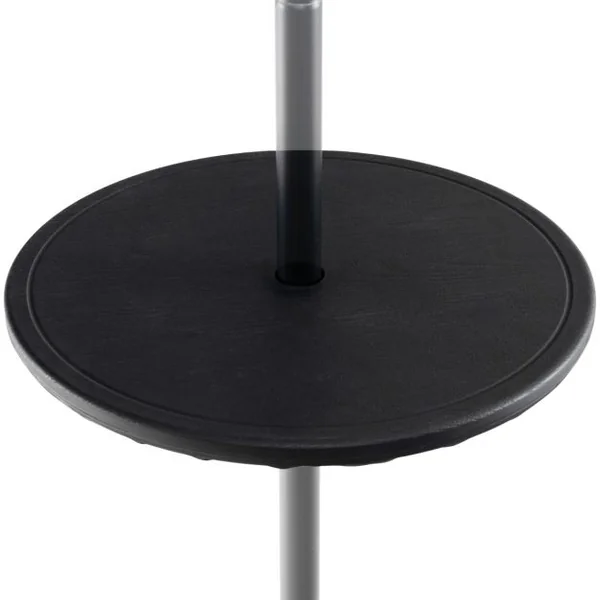Table de Parasol Réglable Extérieure de 50 CM Plateau de Table Rond avec Trou de 38 MM pour Parasol Imitation Grain de Bois