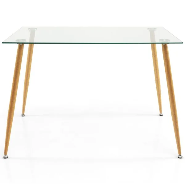 Table de Salle à Manger en Verre Trempé 110 x 70 x 75 CM - Style Moderne
