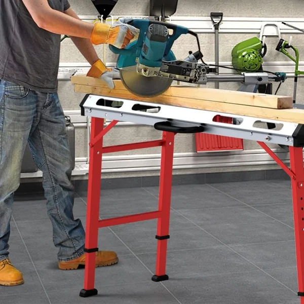Table de Soudage Pliable avec Hauteur Réglable 70,5-93,3 cm Établi de Soudage Portable avec 2 Pinces à Barre Charge 450KG 107 x 53cm Argent