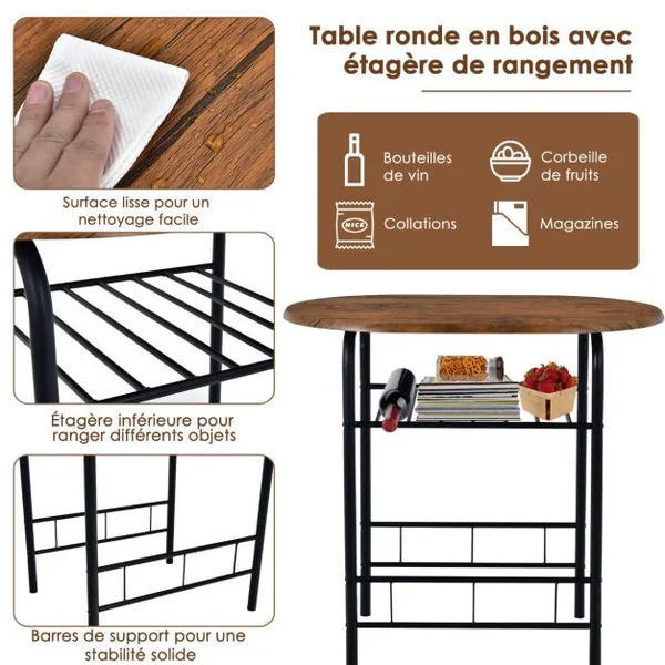 Table et Chaises de Cuisine Table et 2 Chaises Table et Chaises Salle à Manger MDF Café