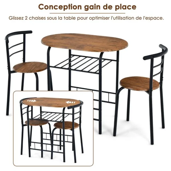 Table et Chaises de Cuisine Table et 2 Chaises Table et Chaises Salle à Manger MDF Café