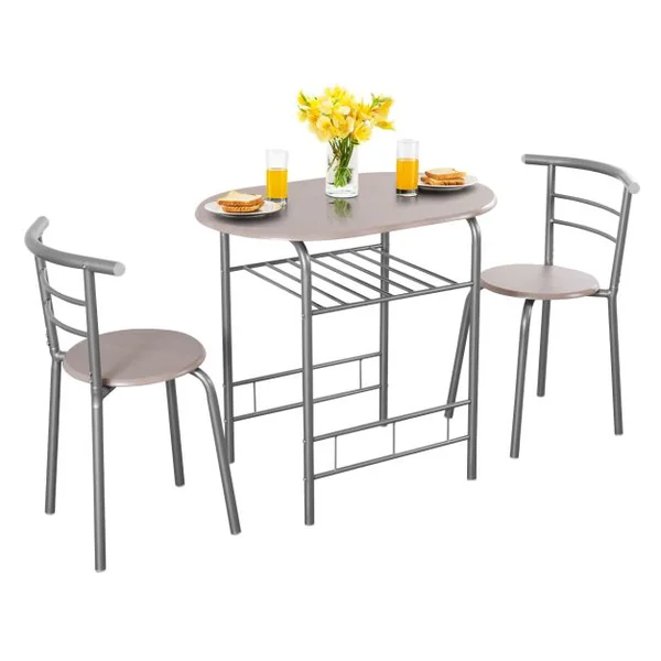 Table et Chaises de Cuisine Table et 2 Chaises Table et Chaises Salle à Manger MDF Gris