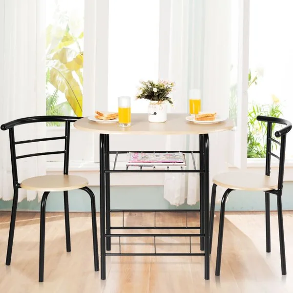 Table et Chaises de Cuisine Table et 2 Chaises Table et Chaises Salle à Manger MDF Naturel