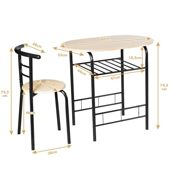 Table et Chaises de Cuisine Table et 2 Chaises Table et Chaises Salle à Manger MDF Naturel