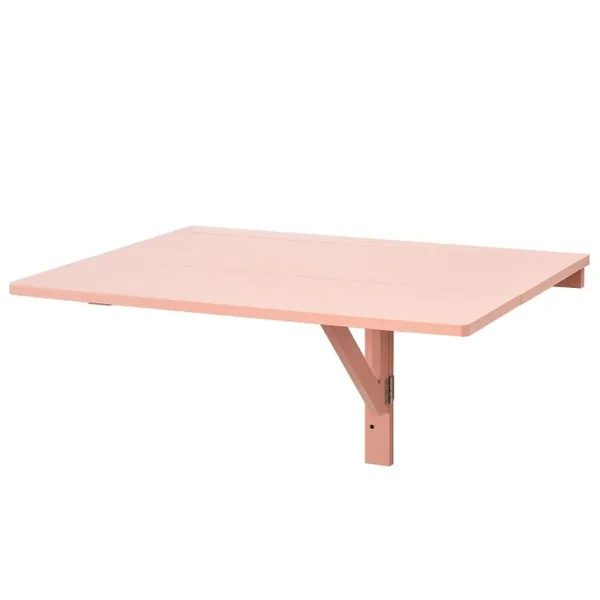 Table Murale Rabattable en Bois de Pin Table de Cuisine Pliante 80 x 60 x 45 cm Rose