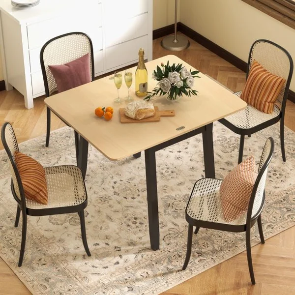 Table Pliante Cuisine Table Extensible pour 4 Personnes Table a Manger Extensible avec Rangement Caché Table Rabattable 50-100 cm Blanc
