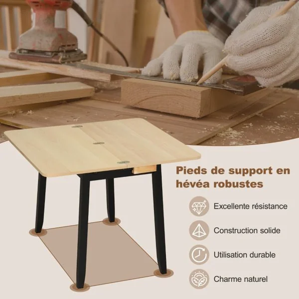 Table Pliante Cuisine Table Extensible pour 4 Personnes Table a Manger Extensible avec Rangement Caché Table Rabattable 50-100 cm Blanc