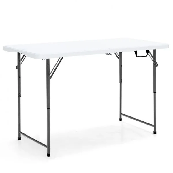 Table Pliante Table de Pique-nique avec 3 Hauteurs Réglables Table de Salle à Manger Portable pour Camping Fête