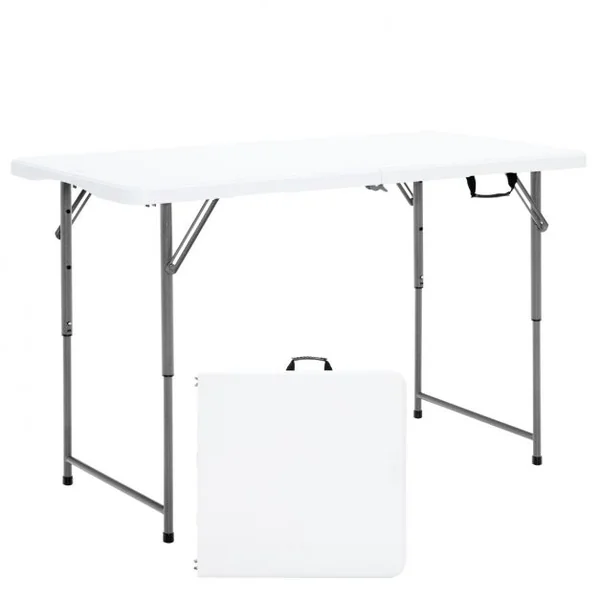 Table Pliante Table de Pique-nique avec 3 Hauteurs Réglables Table de Salle à Manger Portable pour Camping Fête