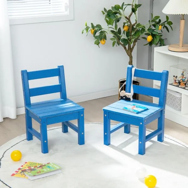 Table pour Enfants en PEHD anti-Décoloration pour Intérieur / Extérieur 64,5 x 64,5 x 51 cm (L x l x H) Bleu