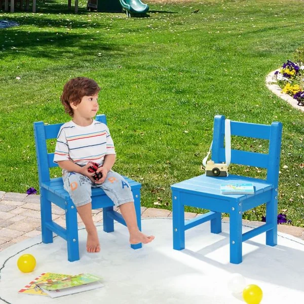 Table pour Enfants en PEHD anti-Décoloration pour Intérieur / Extérieur 64,5 x 64,5 x 51 cm (L x l x H) Bleu