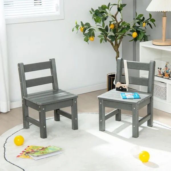 Table pour Enfants en PEHD anti-Décoloration pour Intérieur / Extérieur 64,5 x 64,5 x 51 cm (L x l x H) Gris