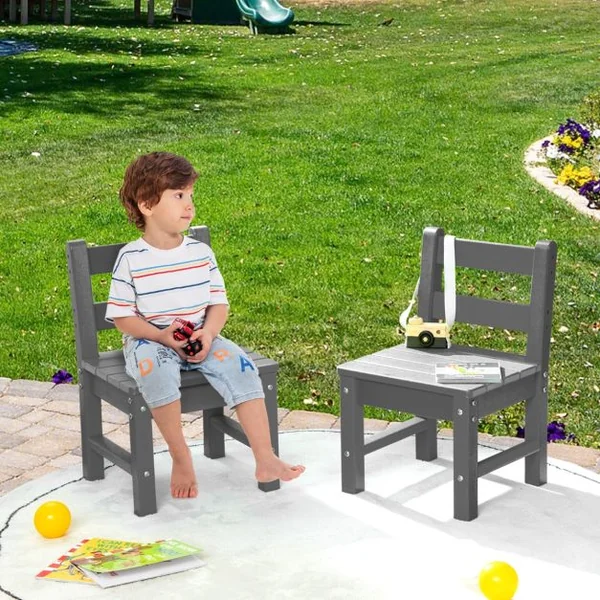 Table pour Enfants en PEHD anti-Décoloration pour Intérieur / Extérieur 64,5 x 64,5 x 51 cm (L x l x H) Gris