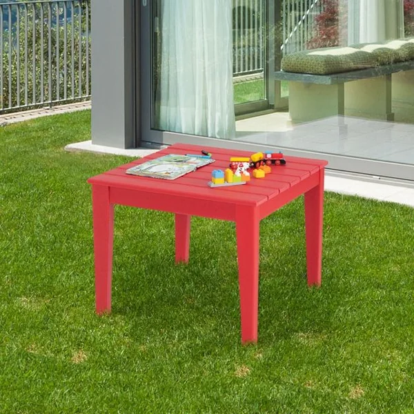 Table pour Enfants en PEHD anti-Décoloration pour Intérieur / Extérieur 64,5 x 64,5 x 51 cm (L x l x H) Rouge