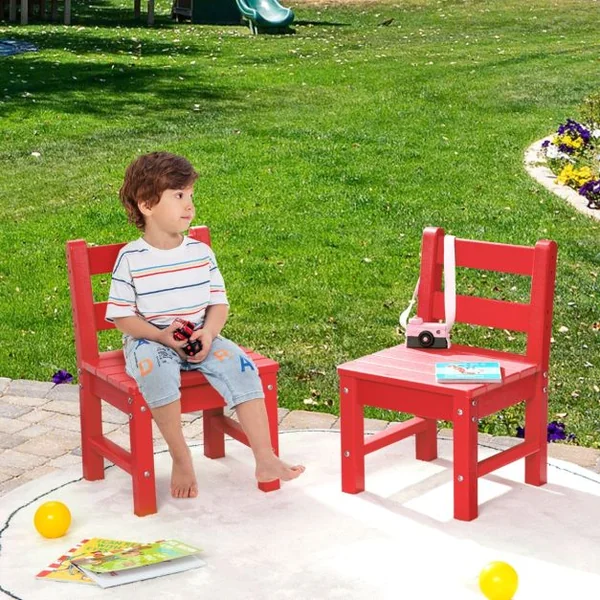 Table pour Enfants en PEHD anti-Décoloration pour Intérieur / Extérieur 64,5 x 64,5 x 51 cm (L x l x H) Rouge