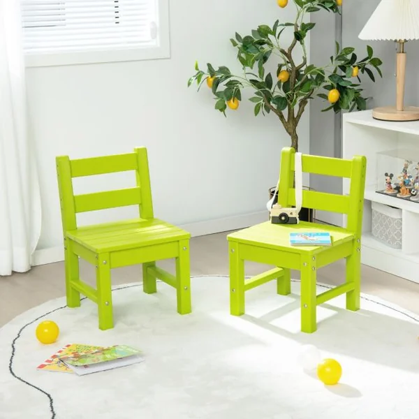 Table pour Enfants en PEHD anti-Décoloration pour Intérieur / Extérieur 64,5 x 64,5 x 51 cm (L x l x H) Vert