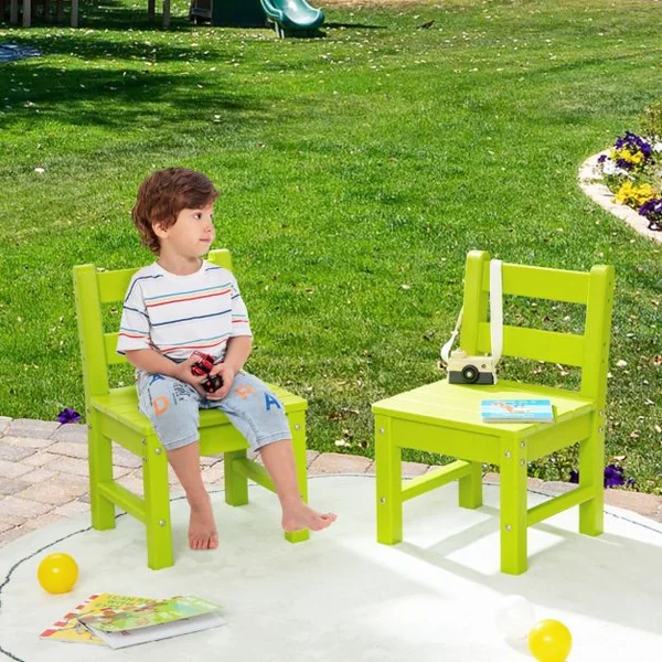 Table pour Enfants en PEHD anti-Décoloration pour Intérieur / Extérieur 64,5 x 64,5 x 51 cm (L x l x H) Vert
