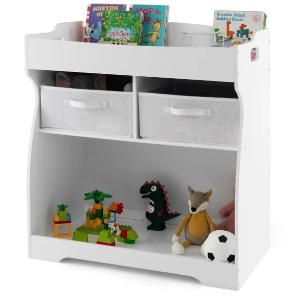 Table à Langer avec 2 Tiroirs et Grand Bac de Rangement Charge 15 KG Commode à Langer avec Matelas à Langer Imperméable et Ceinture de Sécurité Blanc