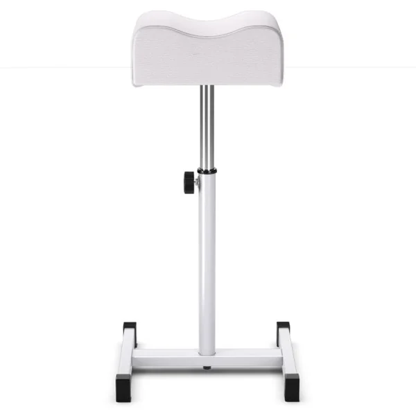 Tabouret de Pédicure à Hauteur d'Assise Réglable 45-65 cm Repose-pied Pédicure avec Coussin Épais et Doux Charge 10KG Blanc/Noir