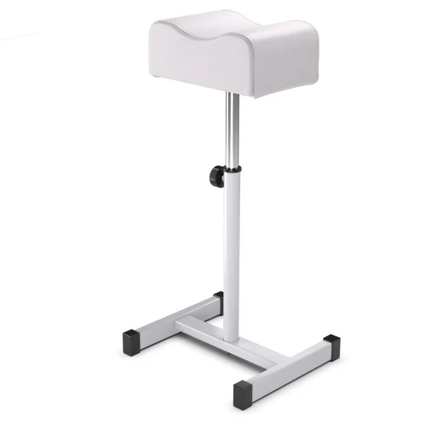 Tabouret de Pédicure à Hauteur d'Assise Réglable 45-65 cm Repose-pied Pédicure avec Coussin Épais et Doux Charge 10KG Blanc/Noir