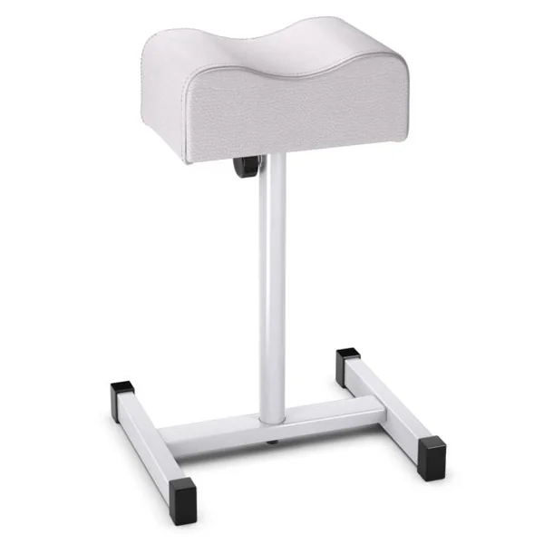Tabouret de Pédicure à Hauteur d'Assise Réglable 45-65 cm Repose-pied Pédicure avec Coussin Épais et Doux Charge 10KG Blanc/Noir