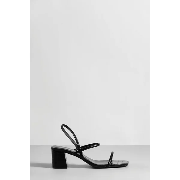 Talons slingback à coupe large et talon bloc bas