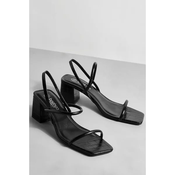Talons slingback à coupe large et talon bloc bas