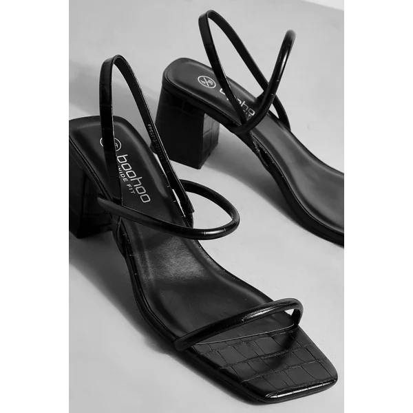 Talons slingback à coupe large et talon bloc bas