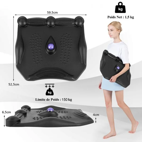 Tapis Anti-Fatigue Tapis de Bureau Debout Ergonomique avec Points de Massage Idéal pour Cuisine Domicile Charge 150 Kg Noir