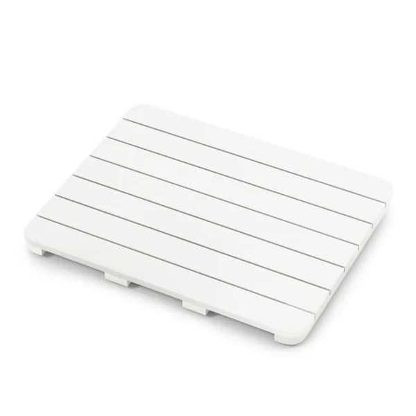 Tapis de Bain pour Douche en Hips et Vis en Acier Inoxydable Imperméable Anticorrosion et Antirouille Blanc