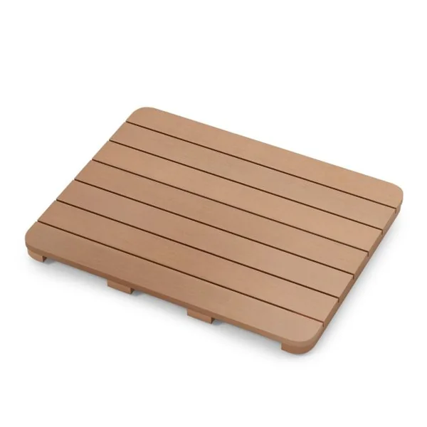 Tapis de Bain pour Douche en Hips et Vis en Acier Inoxydable Imperméable Anticorrosion et Antirouille Marron