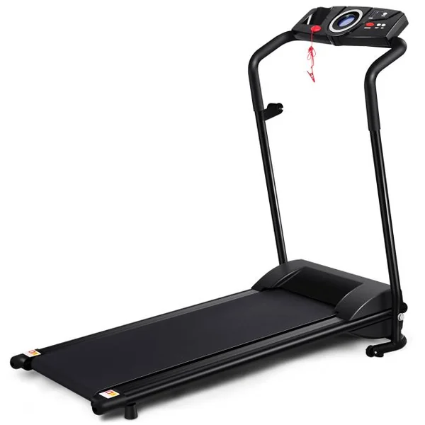 Tapis de Course Electrique Pliable 1 à 10 Km/H 12 Programmes avec Clé de Sécurité Moteur 1.0HP Ecran Multifonctions Fer Noir