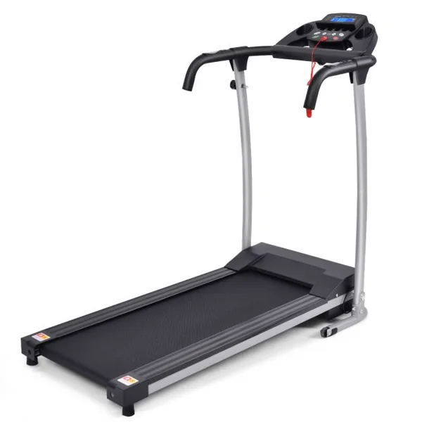 Tapis de Course Électrique Pliable avec Écran et Moniteur de Fréquence Cardiaque avec Vitesse de 1 à 10 km/h et 12 Programmes Noir