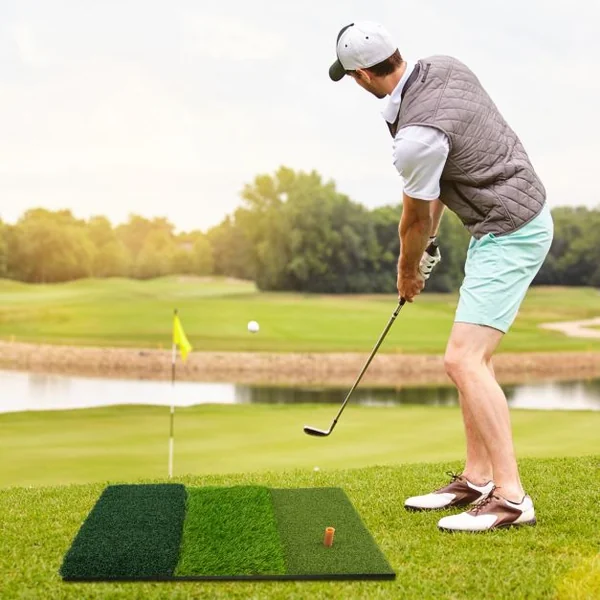 Tapis de Golf Portable 65 x 42 cm Tapis d’Entraînement Herbe de Golf pour Intérieur / Extérieur