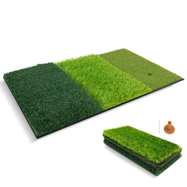Tapis de Golf Portable 65 x 42 cm Tapis d’Entraînement Herbe de Golf pour Intérieur / Extérieur