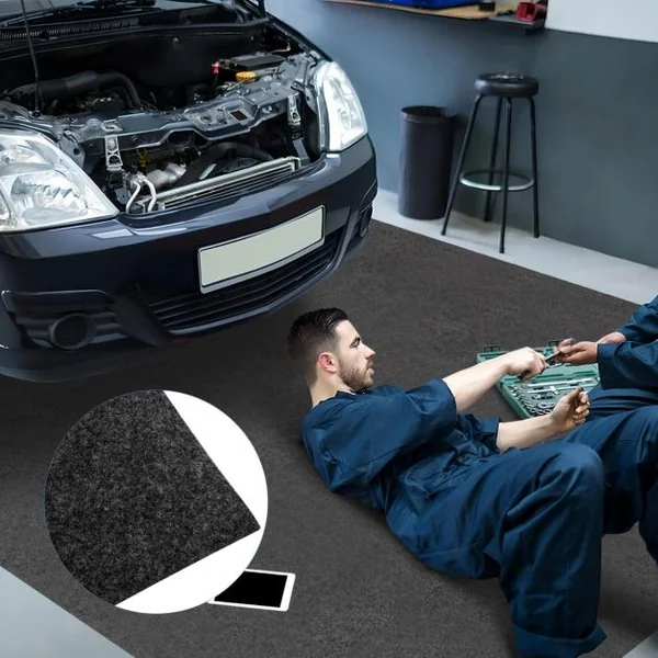 Tapis de Sol pour Garage Tapis de Stationnement Absorbant Tapis de Sol Réutilisable et Lavable Support Antidérapant et Imperméable avec Ruban Adhésif