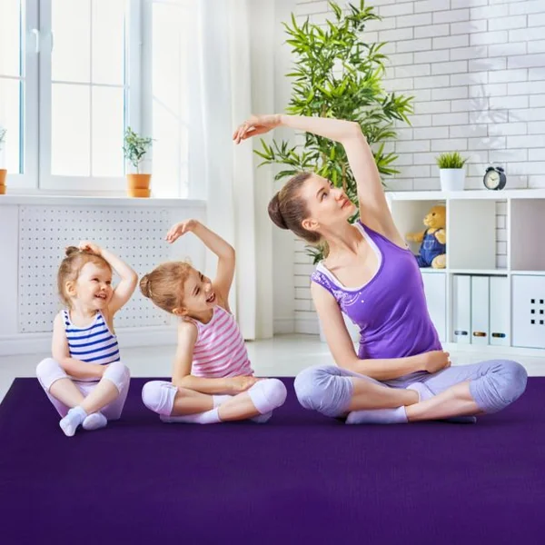 Tapis de Yoga 8 mm D'épaisseur Antidérapant Double Face Tapis de Sport Fitness Anti-usure Haute Densité Violet