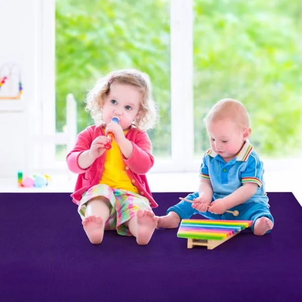 Tapis de Yoga 8 mm D'épaisseur Antidérapant Double Face Tapis de Sport Fitness Anti-usure Haute Densité Violet