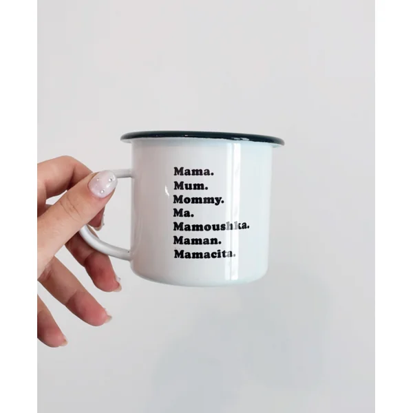 Tasse Maman en Toutes les Langues – Mug Émaillé Cadeau Original Fête des Mères
