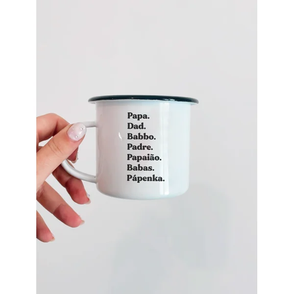 Tasse Papa en Toutes les Langues – Mug Émaillé Cadeau Original Fête des Pères