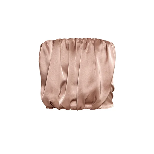 Taupe Haut Bandeau Drapé En Satin Doré