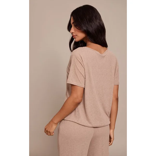 Taupe Haut Fluide Texturé Transparent Petite