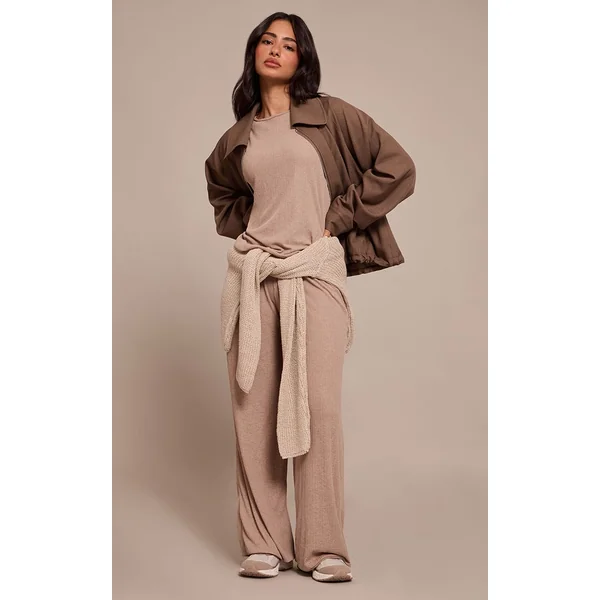 Taupe Haut Fluide Texturé Transparent Petite
